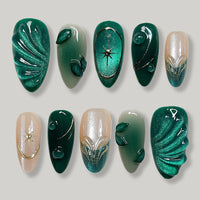 No.F579 Green Cat's Eye Fingernails Patch 24pcs/Set