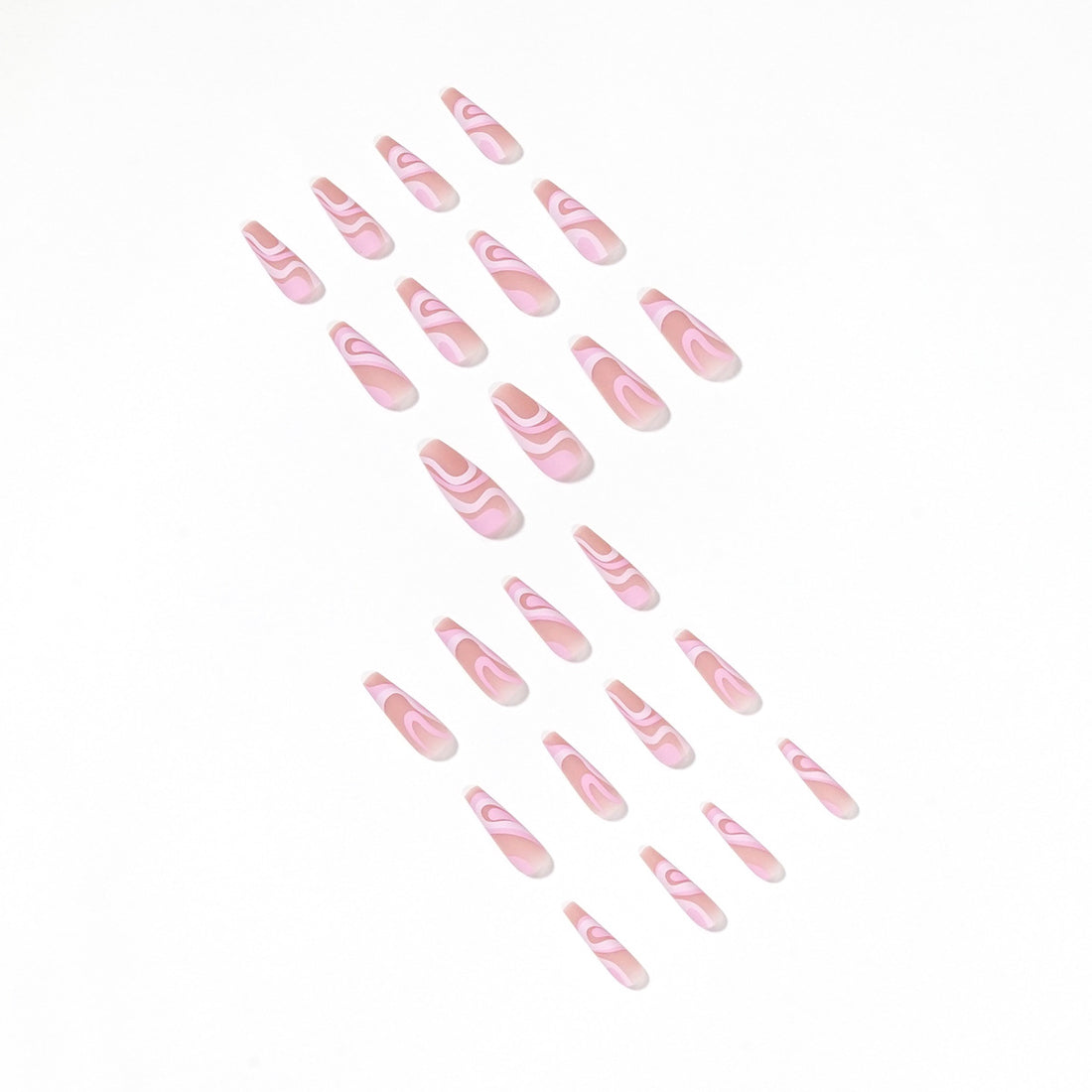 No.F193 Rose Lines Long Fingernails Patch 24pcs/Set