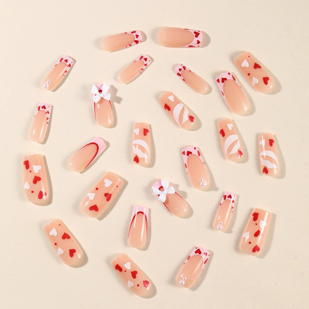 No.VN51 Bow Love Fingernails Patch 24pcs/Set