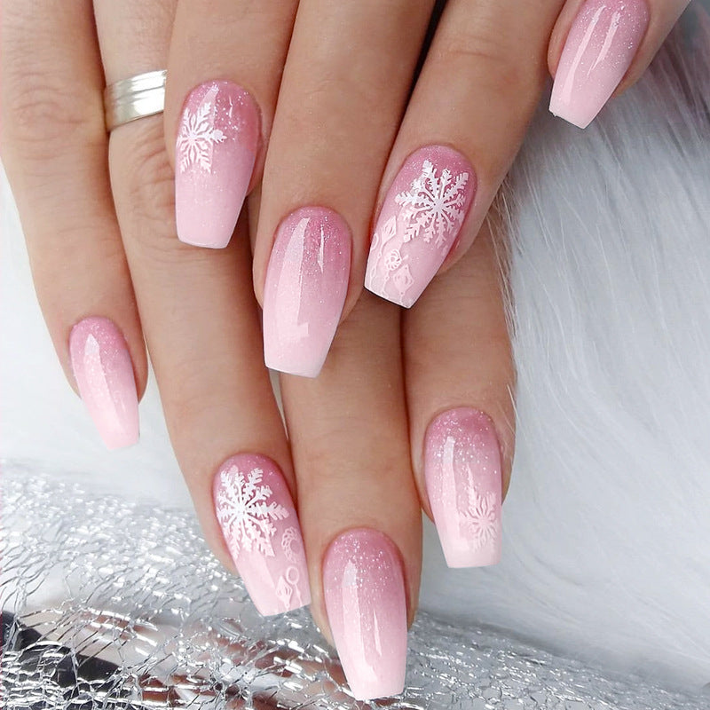 No.CM111 Christmas Snowflake Fingernails Patch 24pcs/Set