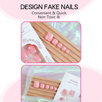 No.445 Pink Toenails Patch 24pcs/Set