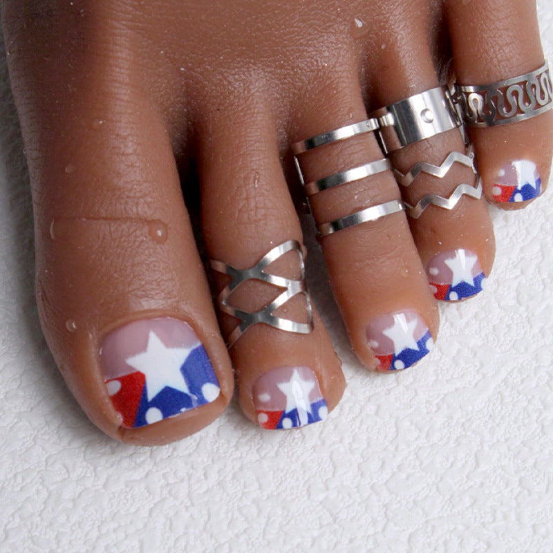 No.JNU17 4th of July Stars Toenails Patch – 24pcs