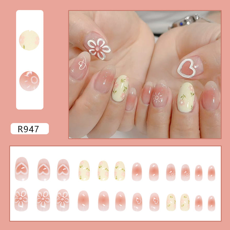 No.F451 Cute Pink Fingernails Patch 24pcs/Set
