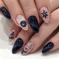 No.F223 Black Night Sky Fingernails Patch 24pcs/Set