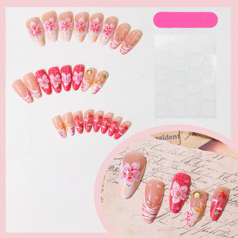 No.BH73 Flower Fingernails Patch 24pcs/Set