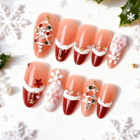 No.CM122 Christmas Tree Fingernails Patch 24pcs/Set