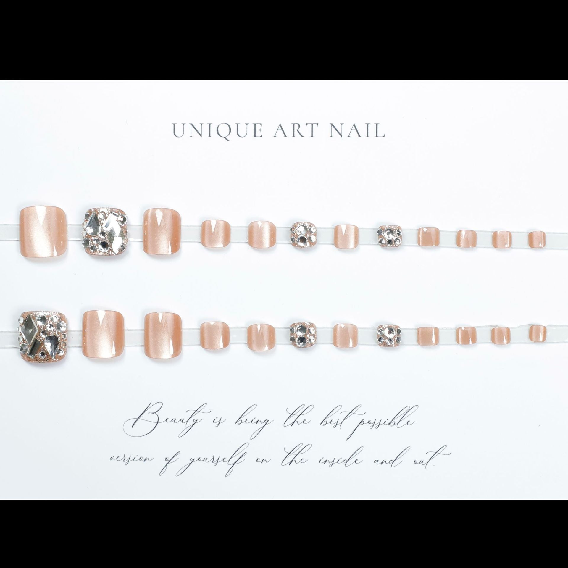 No.98 Flashing Brown Cat's eye Toenail 24pcs/Set