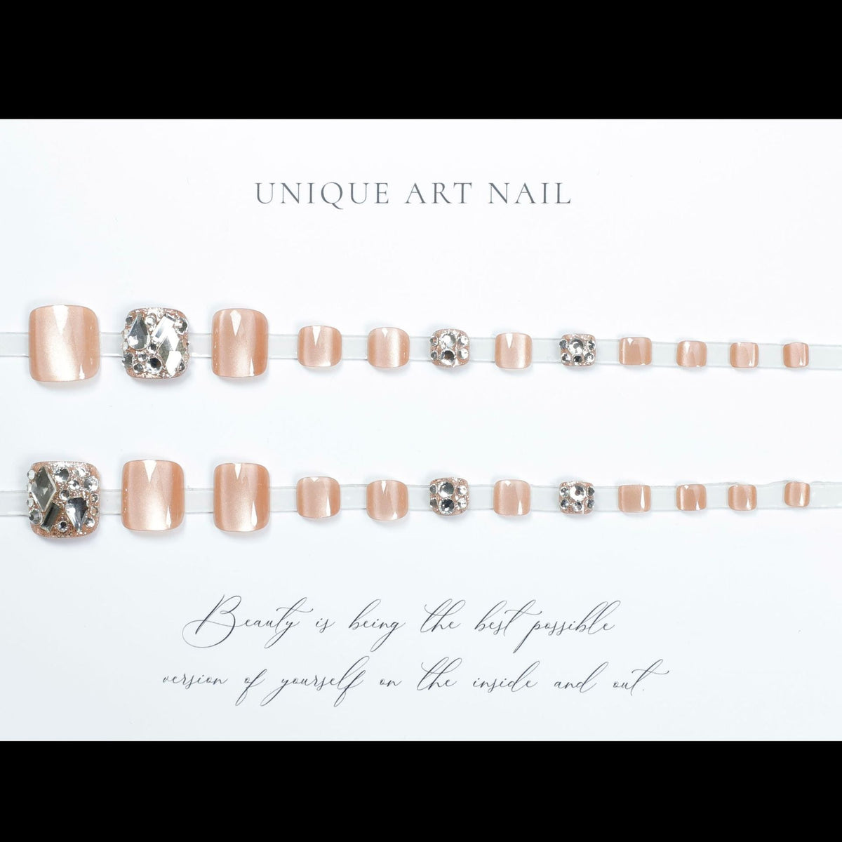 No.98 Flashing Brown Cat's eye Toenail 24pcs/Set