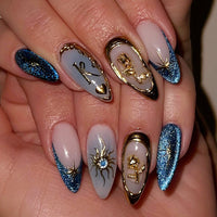 No.F570 3D Cat's Eye Fingernails Patch 24pcs/Set