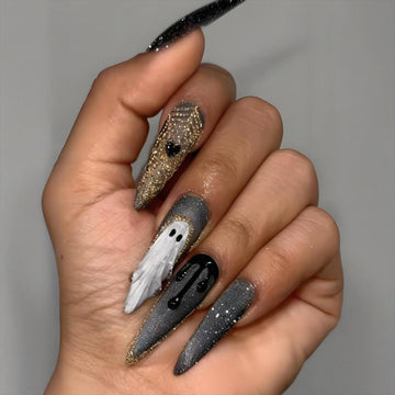 No.AW167 Halloween Ghost Fingernails Patch 24pcs/Set