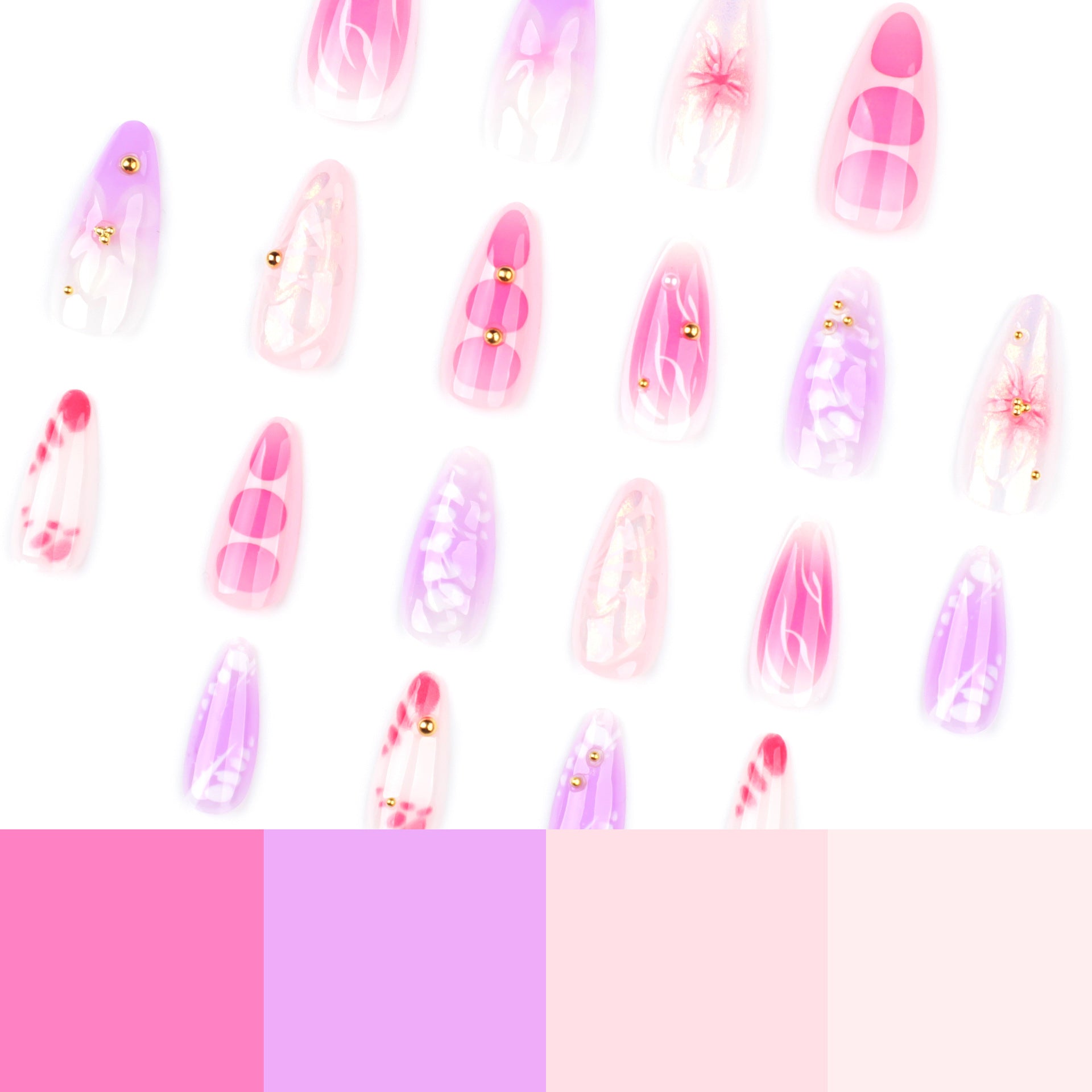 No.F545 3D Flowers Fingernails Patch 24pcs/Set