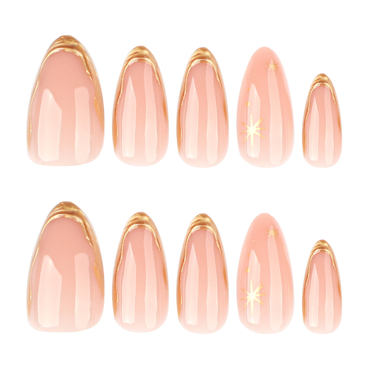 No.F693 Gold Fingernails Patch 24pcs/Set