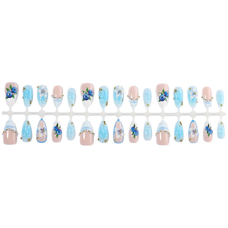 No.BH55 Blue Heart  Fingernails Patch 30pcs/Set