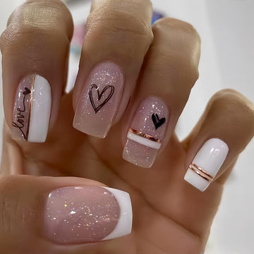 No.F13 Cute Love Fingernails Patch 24pcs/Set