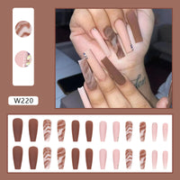 No.F553 Brown Fingernails Patch 24pcs/Set