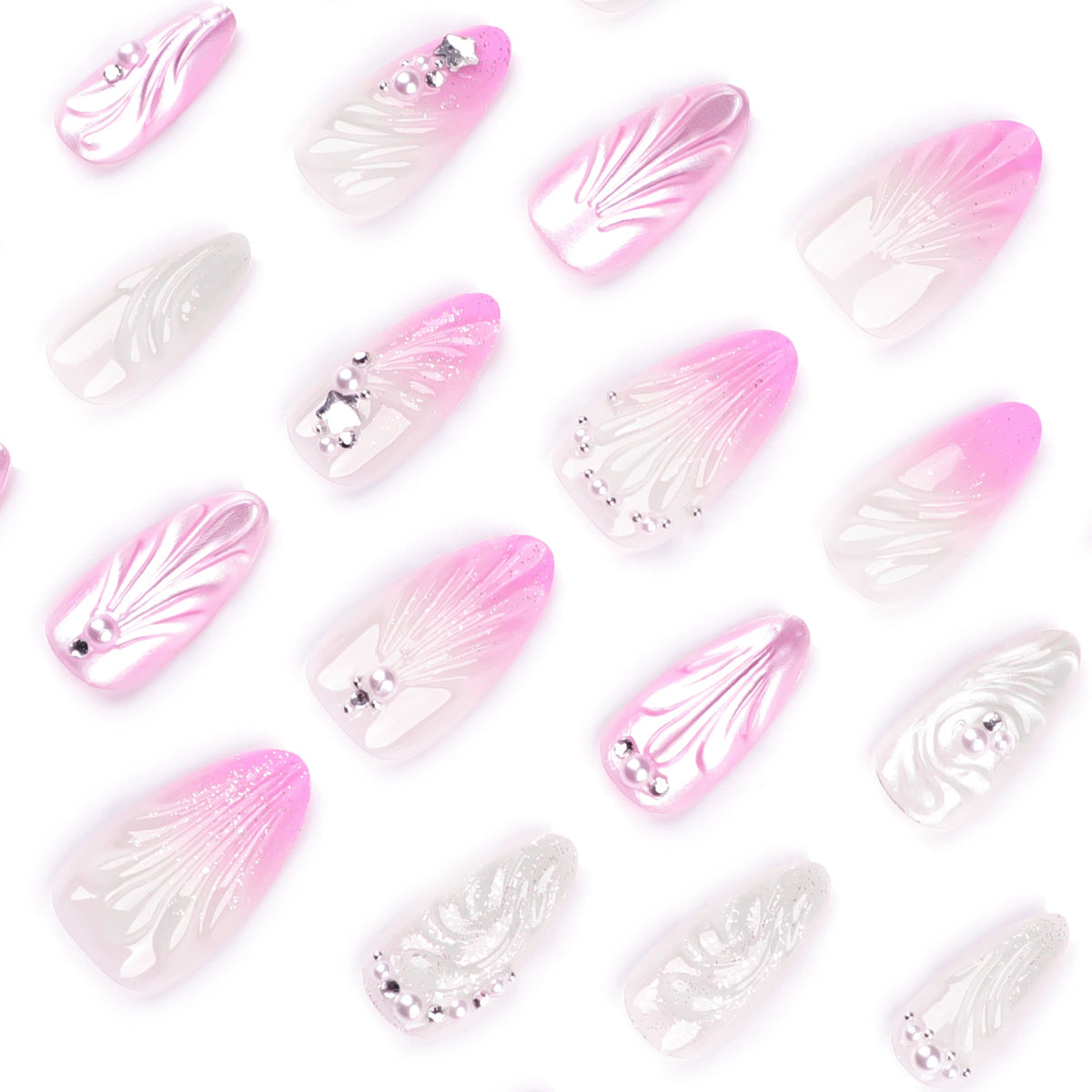 No.F290 Gradient Shells Fingernails Patch 24pcs/Set