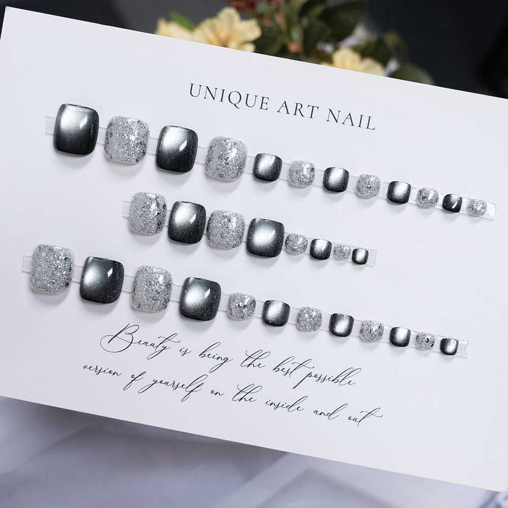 No.693 Black Cat's Eye Toenails Patch 32pcs/Set