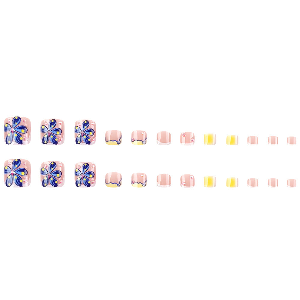 No.806 Blue Flower Toenails Patch 24pcs/Set