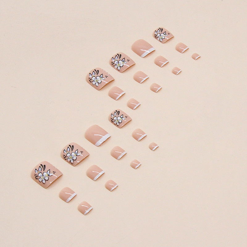 No.184 Ink Ftyle Flower Toenails Patch 24pcs/Set