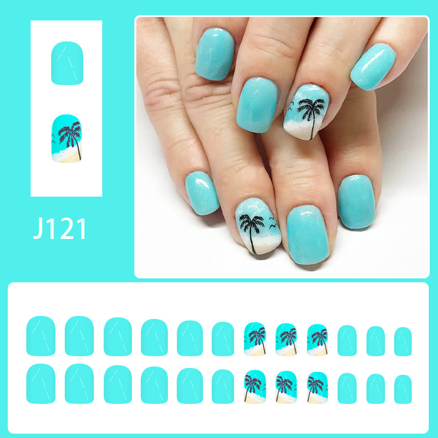 No.BH11 Blue Wave Fingernails Patch 24pcs/Set