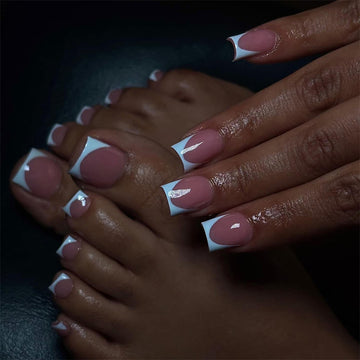 No.PSN109 Pink Contrast Hand & Toe Pair Set-48pcs