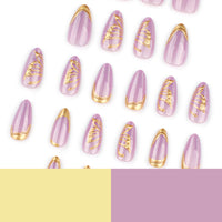 No.F538 Purple Cat's Eye Fingernails Patch 24pcs/Set
