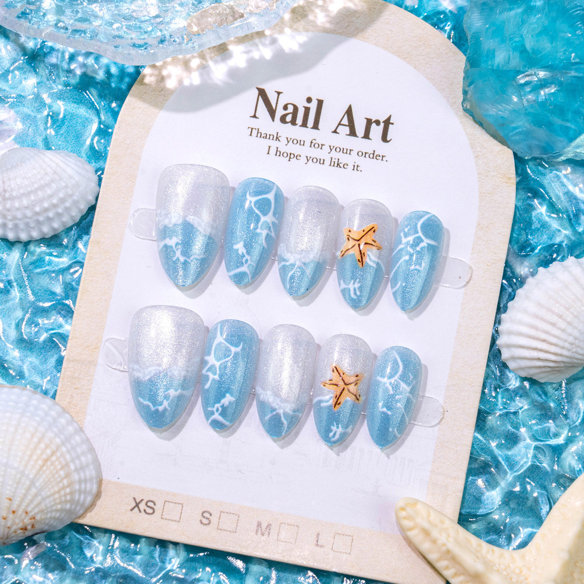 No.BH65 Wave Cat's Eye Fingernails Patch 24pcs/Set