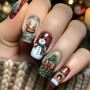 No.CM94 Christmas Yeti Elk Fingernails Patch 24pcs/Set