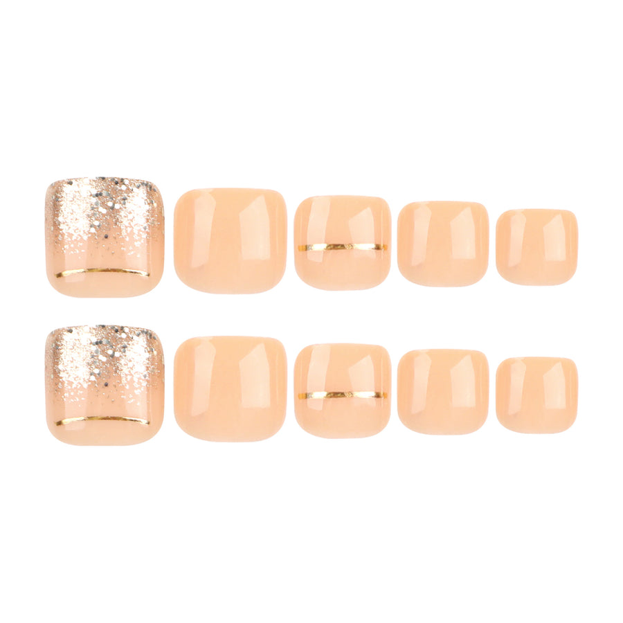 No.208 Gold Line Toenails Patch 24pcs/Set