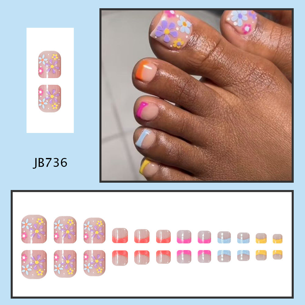 No.714 Flower Toenails Patch 24pcs/Set