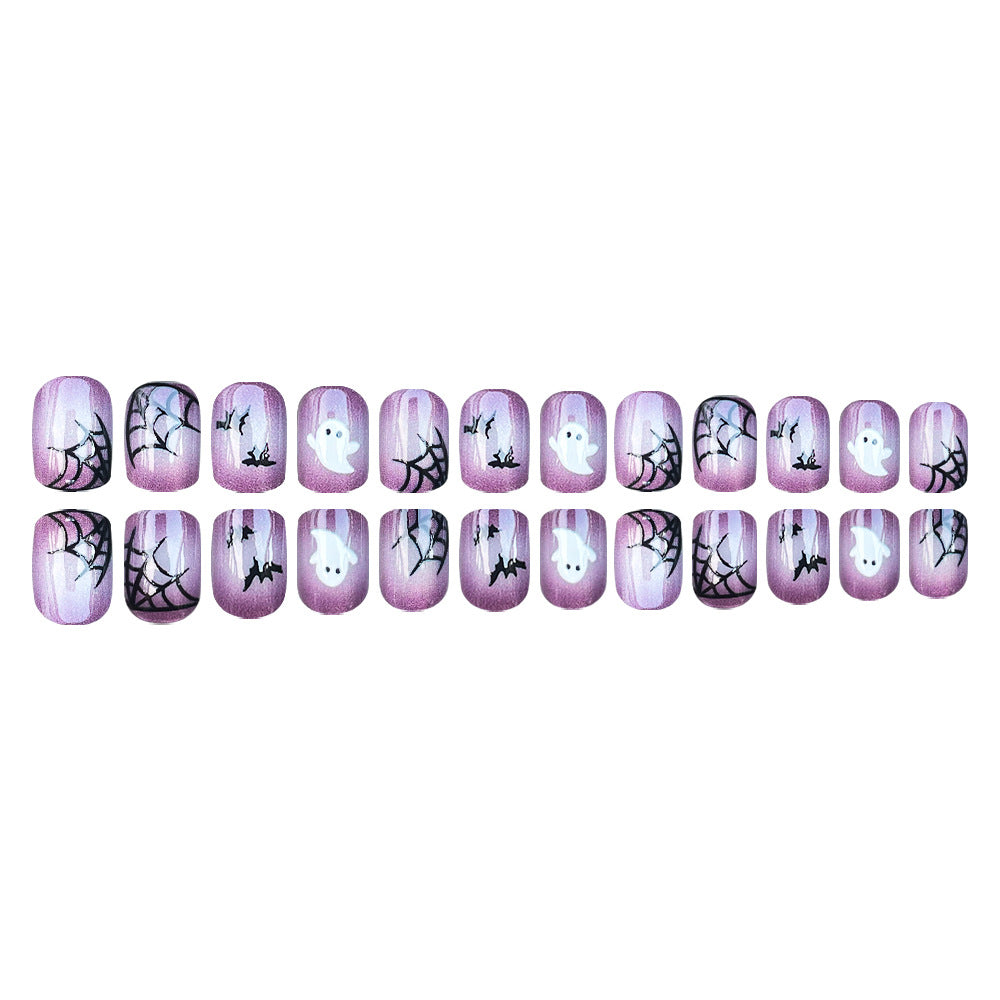 No.AW213 Halloween Purple Cat's Eye Fingernails Patch 24pcs/Set