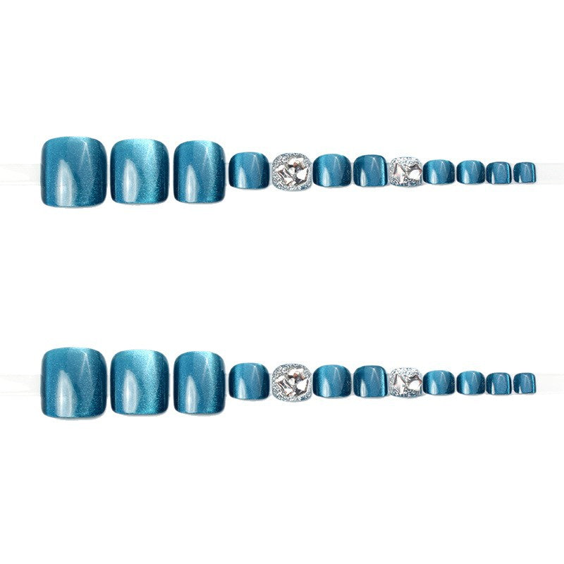 No.513 Blue Cat's Eye Toenails Patch 24pcs/Set