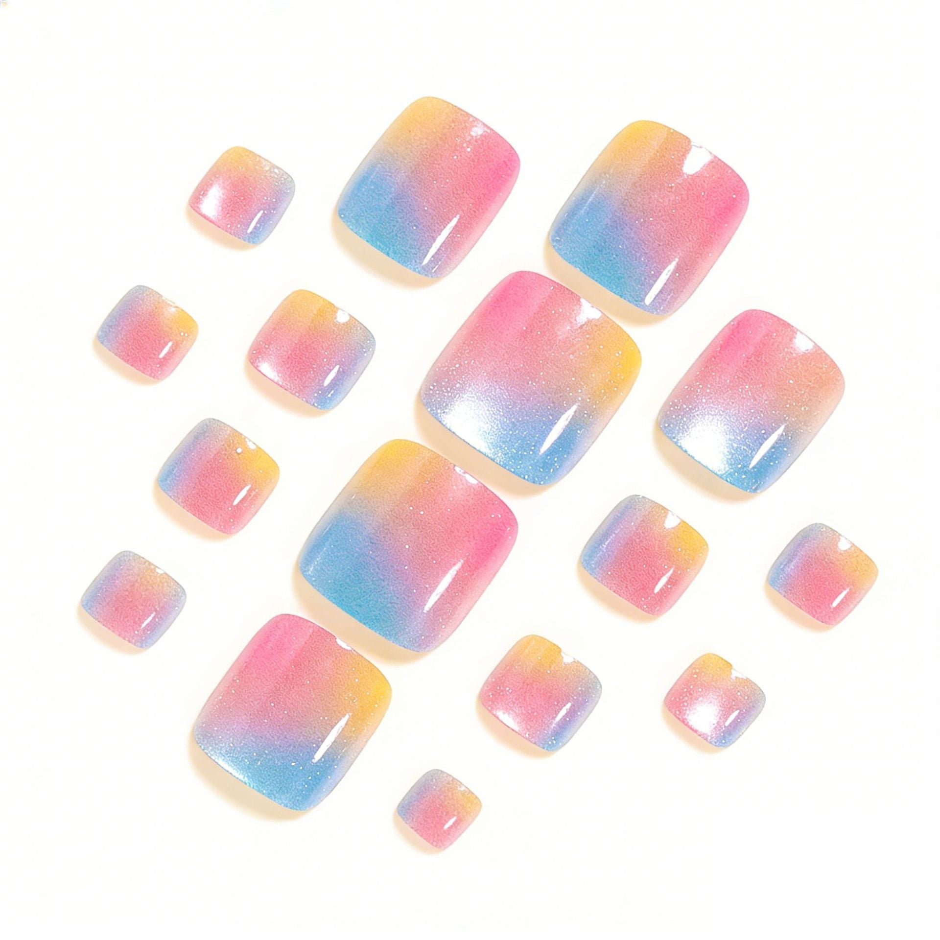 No.737 Rainbow Cat's Eye Toenails Patch 24pcs/Set