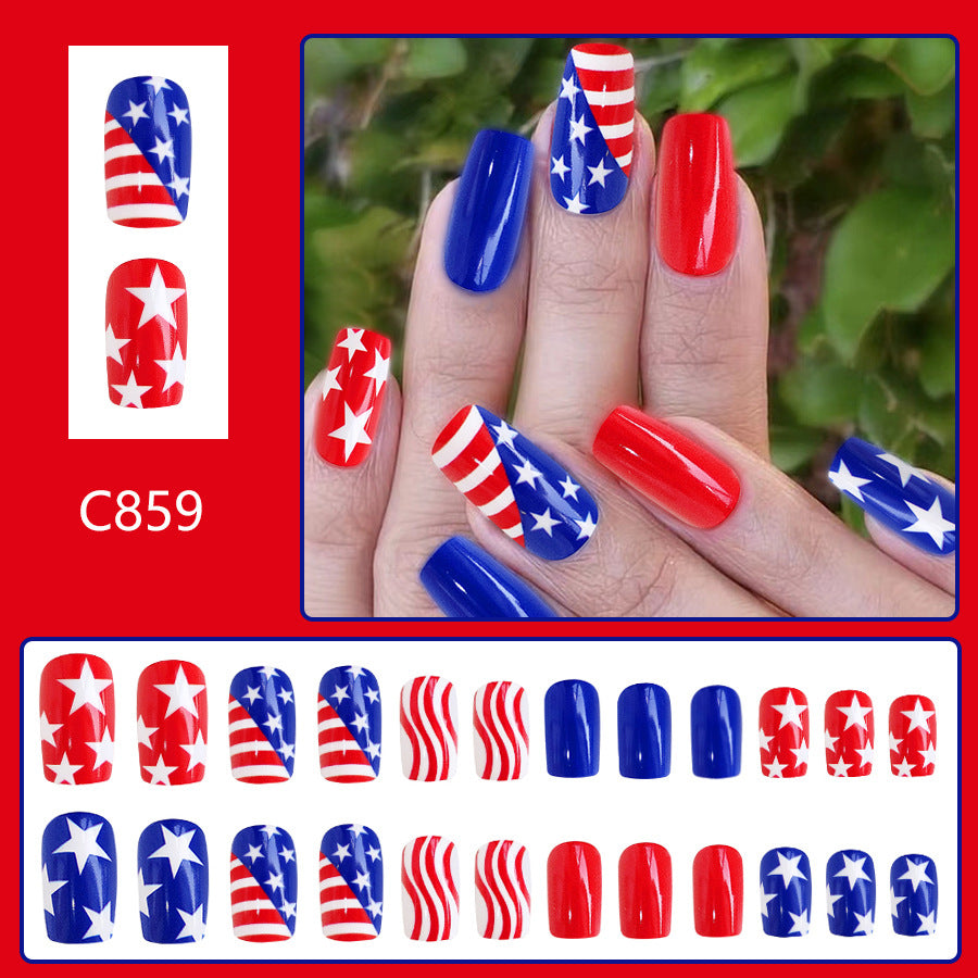 No.JNU33 Five-pointed Star Fingernails Patch 24pcs/Set
