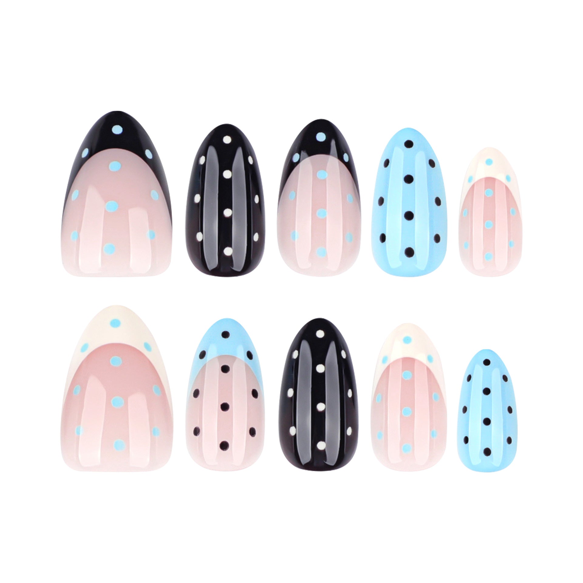 No.F788 Polka Dots Fingernails Patch 24pcs/Set