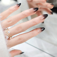 No.F124 Black Gradient Fingernails Patch 24pcs/Set