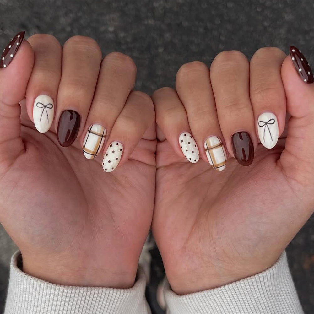 No.F758 Cute Bow Fingernails Patch 24pcs/Set