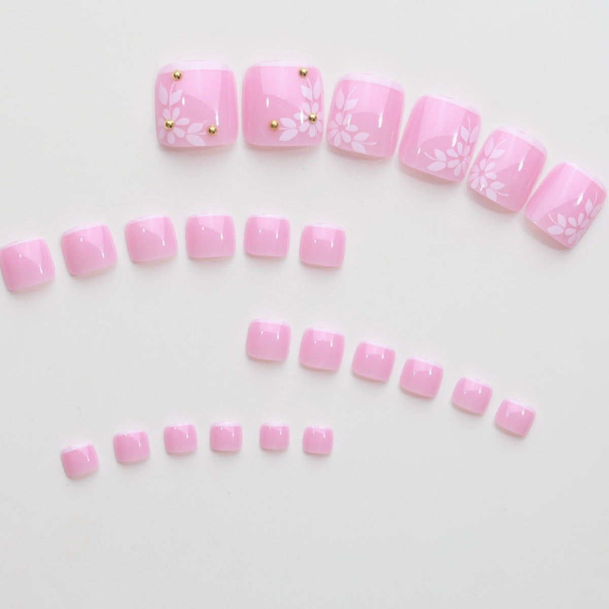 No.808 Pink Toenails Patch 24pcs/Set