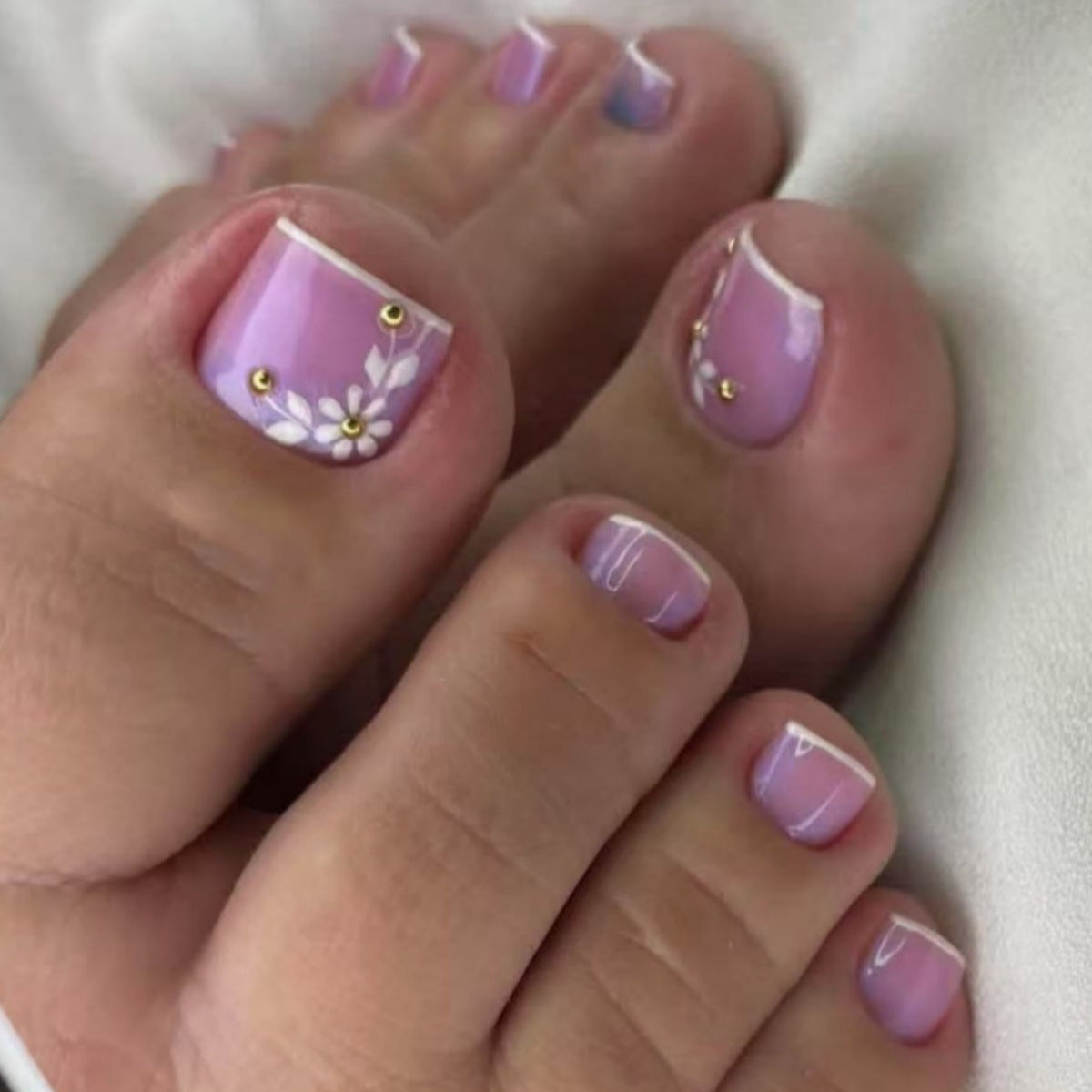 No.808 Pink Toenails Patch 24pcs/Set