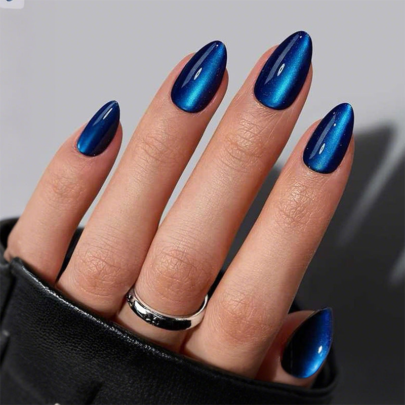 No.F601 Blue Cat's Eye Fingernails Patch 24pcs/Set