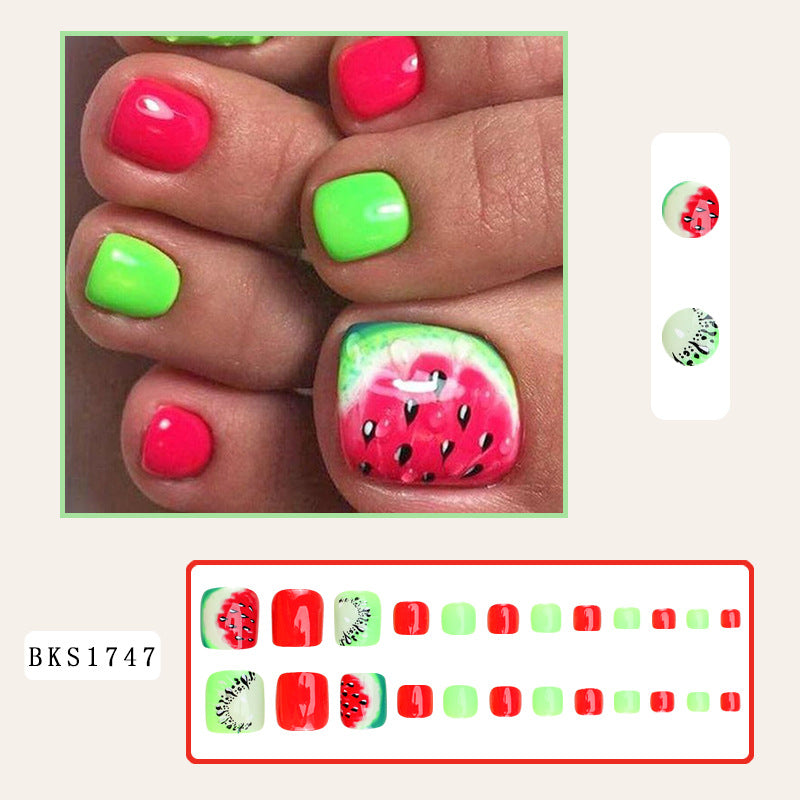 No.313 Watermelon Toenails Patch 24pcs/Set