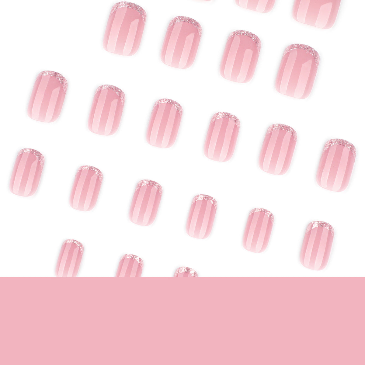 No.F708 Pink Fingernails Patch 24pcs/Set