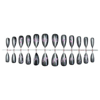 No.F580 Black Cat's Eye Fingernails Patch 24pcs/Set