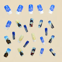 No.CM86 Christmas Snowman Fingernails Patch 24pcs/Set