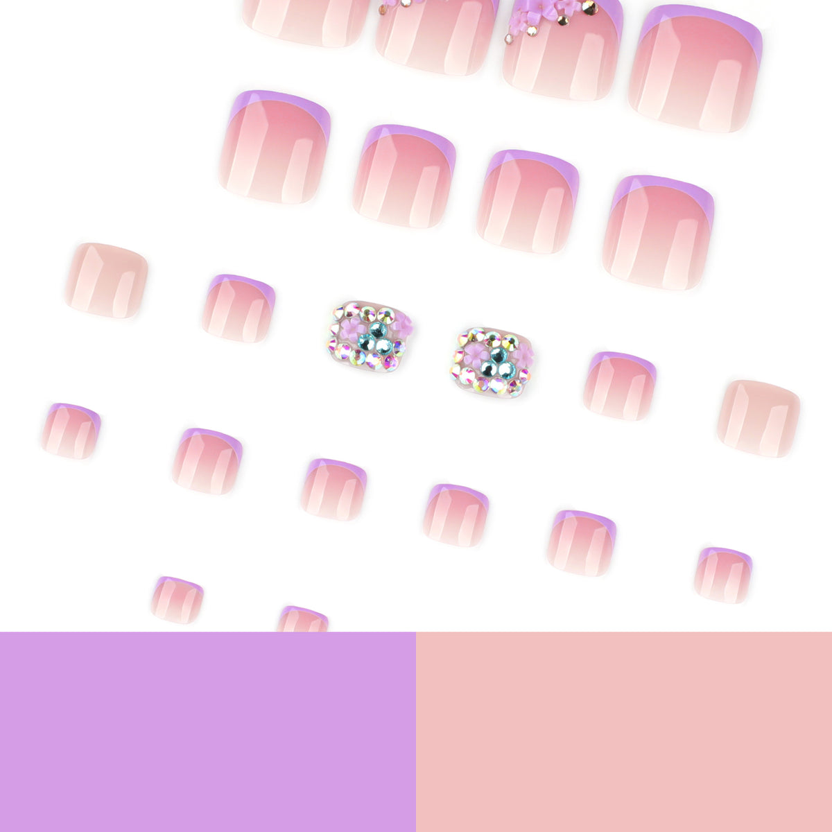 No.688 Purple Toenails Patch 24pcs/Set