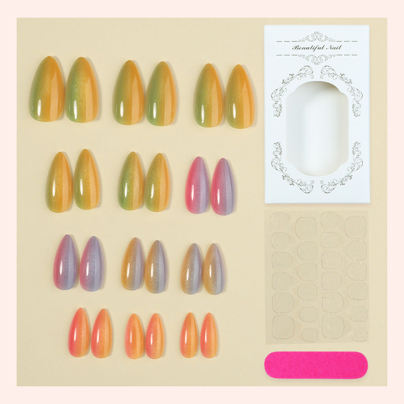 No.F630 Colorful Cat's Eyes Fingernails Patch 24pcs/Set