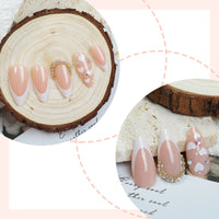 No.VN22 Almond Heart Fingernails Patch 24pcs/Set