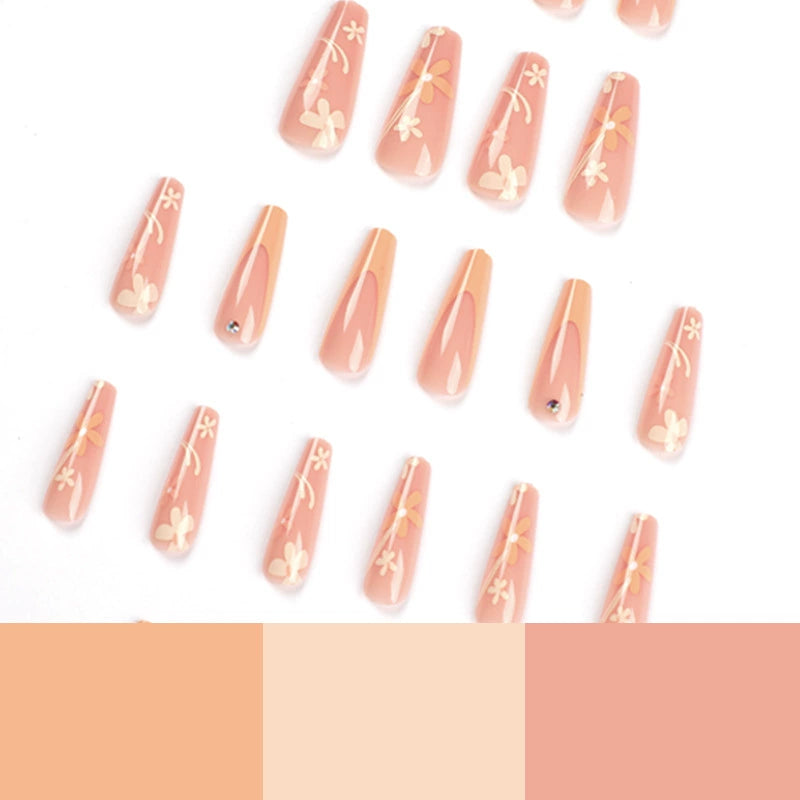 No.F332 Orange Fingernails Patch 24pcs/Set