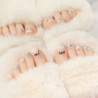 No.123 Gradient Milky White Toenails 24pcs/Set