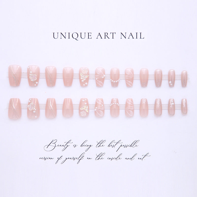 No.F220 Pink Fingernails Patch 24pcs/Set